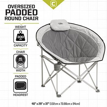8 CORE 40025 Equipment Folding Oversized Padded Moon Rounded Saucer Chairs