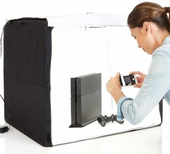1. AmazonBasics Portable Photo Studio Box, - 25 x 30 x 25 Inches, Foldable, with LED Light
