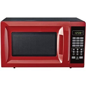 11. Mainstays Compact Microwave Ovens, 700W Output Red