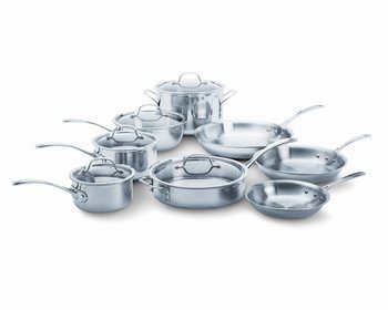 2. Calphalon Tri-Ply 13-Piece Cookware Set, Stainless Steel