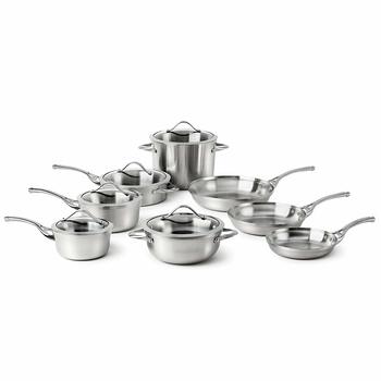 7. Calphalon Contemporary Styled Stainless Cookware Set, 13-Piece