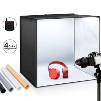 8. ESDDI Photo Studio Light Tent Box 20 50cm 120 LED, Adjustable Brightness, Portable