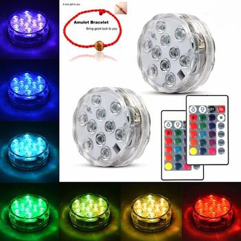 1. Underwater Submersible LED Lights Waterproof Multi Color Battery Operated Remote 