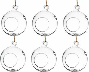 2. Set of 6 Hanging Glass Globe Plant Terrariums