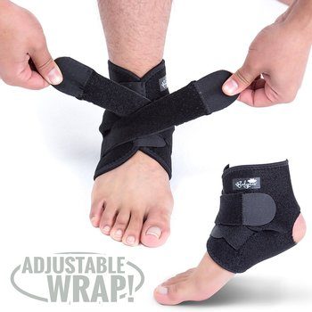 5 Ankle Support Brace, Neoprene Sleeve, Adjustable Wrap