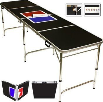 5 Red Cup Pong Portable Beer Pong Beirut Game Table - 8 Feet Long with Custom Bottle Opener