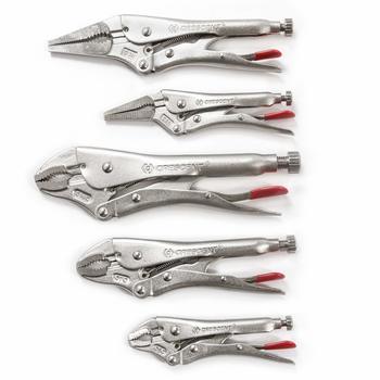 7 Crescent 5 Pc. 5,7 & 10 Curved Jaw and 6 & 9 Long Nose Locking Pliers with Wire Cutter