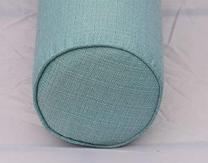 #8 dqp Round Bolster Pillow Cover. Linen-Turquoise