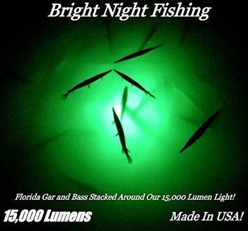 9. Bright Night Fishing Light 15,000 lumens 300 LED Green 360 degree Underwater 12v 110v