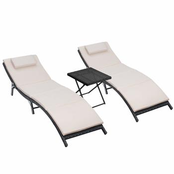 9. Homall 3 Pieces Outdoor Lounge Chair