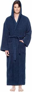 #10.  Arus Men's Hooded Classic Bathrobe  with Full Length Options
