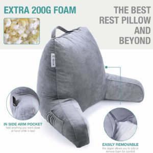 10. Vekkia Premium Soft Reading & Bed Rest Pillow