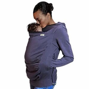 10. Boba Hoodie, Grey (Large) Baby Carrier Cover Hooded Sweatshirt