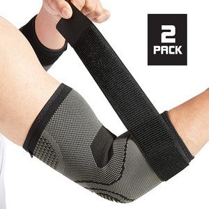 10. Elbow Brace with Strap for Tendonitis 2 Pack