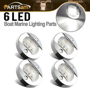 3. Partsam 3 Inch Round Chrome Marine LED light, 4 Pcs