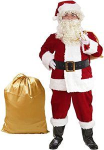 #3 ADOMI Santa Suit Plush 10pc. Adult Costume