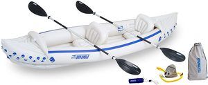 #5. Sea Eagle 370 Deluxe Portable 3 Person Inflatable Sport Kayak