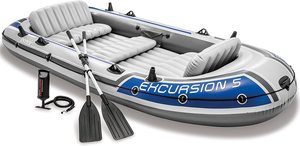 #7. Intex Excursion 5, Inflatable Boat 5-Person Set w