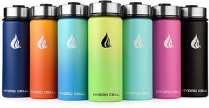 2. HYDRO CELL Stainless Steel Water Bottle -Wide Mouth Lids
