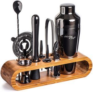 3. Mixology Bartender Kit with Stylish Bamboo Stand, 10 Pieces