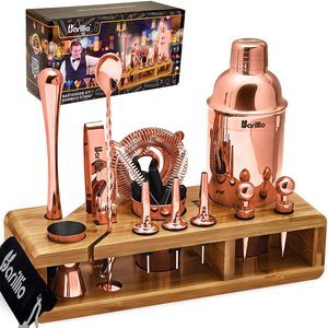 4. BARILLIO Copper Bartender Kit, 23 Pieces