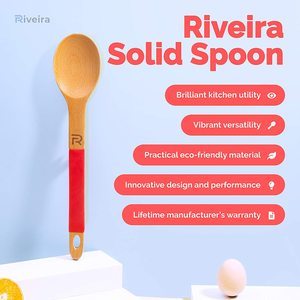 6. Riveira 13-Inch Wooden Nonstick Spoons