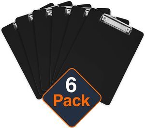 9. Plastic Clipboards (Set of 6) Holds 100 Sheets