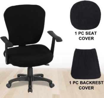 1. CAVEEN Stretchable Office Chair Covers (Black)