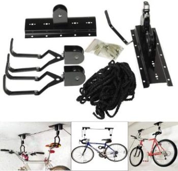 10. Bike Lift Hoist Heavy Duty Storage Garage Hanger