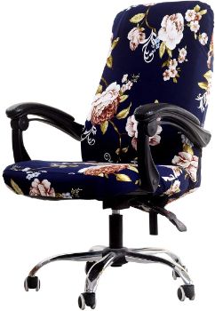 3. WOMACO Printed Office Chair Covers - Peony, Large