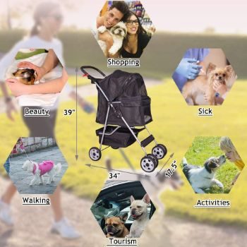 4. 4 Wheels Pet Stroller for Small-Medium Dog