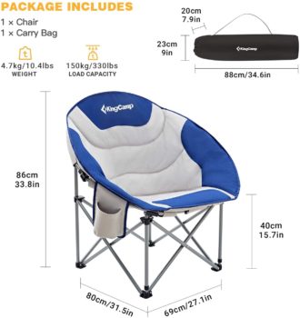 #6. KingCamp Moon Saucer Camping Chair