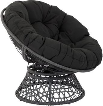 6. OSP Home Furnishings Papasan Chair with 360-degree Swivel