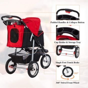 8. VIAGDO Premium 3-Wheel Cat Stroller
