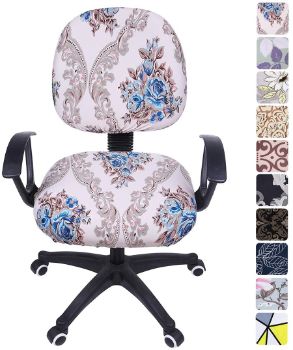 8. smiry Stretch Print Computer Office Chair Cover