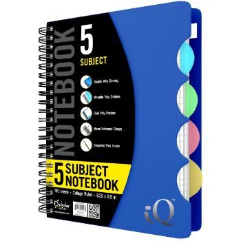 10. iScholar 5 Subject Poly Cover Double Wire Notebook