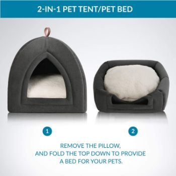 8. Bedsure Kitten Bed Cave Bed