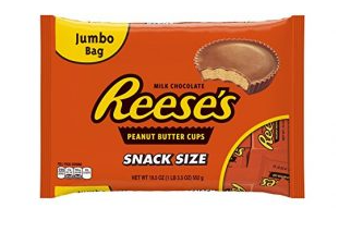 2. REESE’S Peanut Butter Cups, Snack Size (19.5-Ounce Bag)
