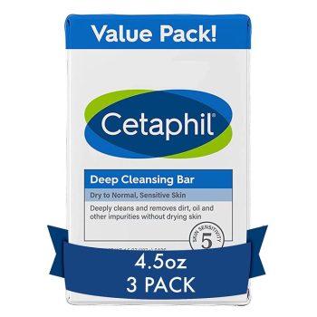 8. Cetaphil Bar Soap, Deep Cleansing Face and Body Bar, Pack of 3