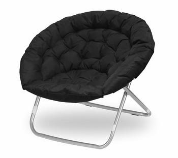 1. Urban Shop Oversized Saucer Chair Black - Saucer Chairs