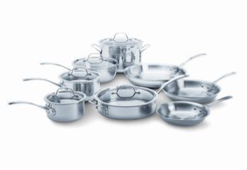 2. Calphalon Tri-Ply 13-Piece Cookware Set, Stainless Steel