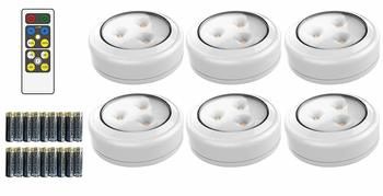 3. Brilliant Evolution LED under Cabinet Wireless Puck Light With Remote Control, 6 Pack