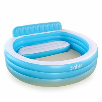 5. Sable Inflatable Family Pool, Blow up Pool, for Party, Family, Water Sports…Blue & White