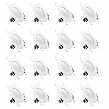 1. Hyperikon 6 Inch Recessed LED Lighting, 75 Watt (14W), 2700K, Retrofit Downlight, 16 Pack