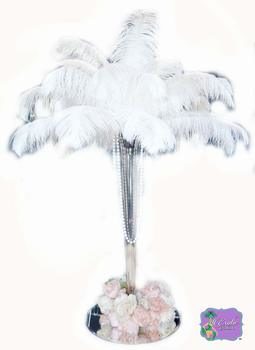 11 Ostrich Feathers 100 Pcs. White Tail Ostrich Feather Plumes 14 to 18 inches Long. U.S.A. 