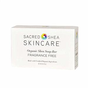 #4. Sacred Shea Skincare Fragrance-Free Organic Shea Butter Beauty Bar,)