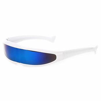 6. Futuristic Narrow Cyclops Sunglasses UV400 Personality Mirrored Lens