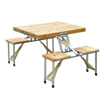 8. Outsunny 4 Person Wooden Portable Picnic Table Set