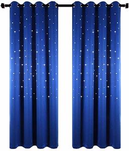 #7 Anjee Starry Sky Blackout Curtains with Laser Cutting Stars for ChildrenG��s Room