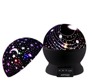9. Night Light Kids Lamp, Romantic Rotating Sky Moon & Cosmos Cover Projector